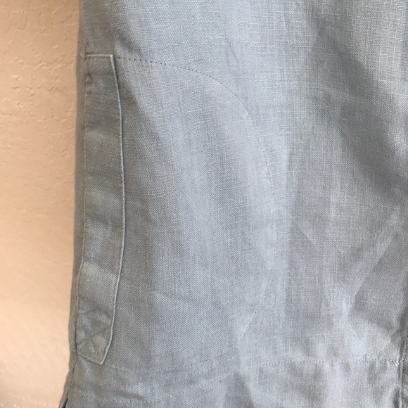 Soft Surroundings 100% Linen Light Blue Tunic w/ Pockets and Safari Sleeves S - Picture 4 of 5